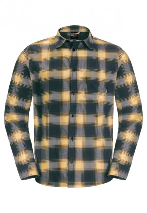 Yellow Jack Wolfskin Wanderweg Men Shirts | 41170217