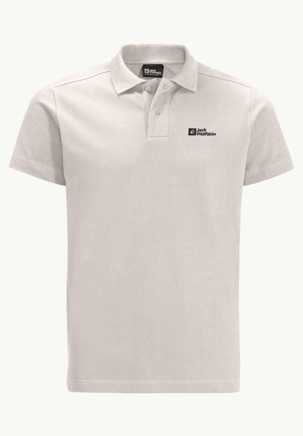 Beige Jack Wolfskin Essential Men Polo Shirts | 46043324