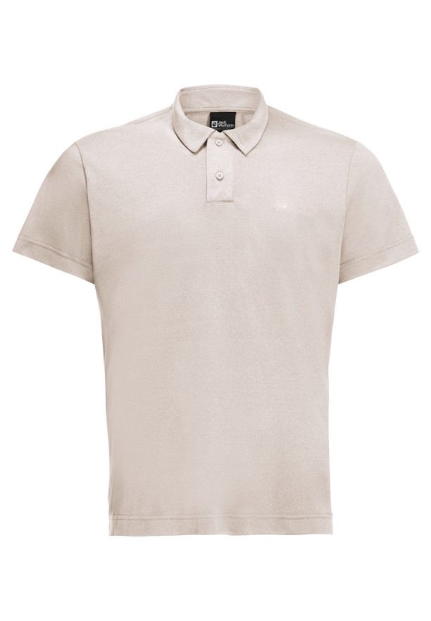 Beige Jack Wolfskin Pikeh Men Polo Shirts | 62981410