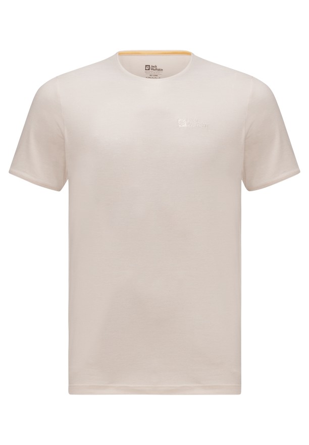 Beige Jack Wolfskin Travel Men T Shirts | 97081093
