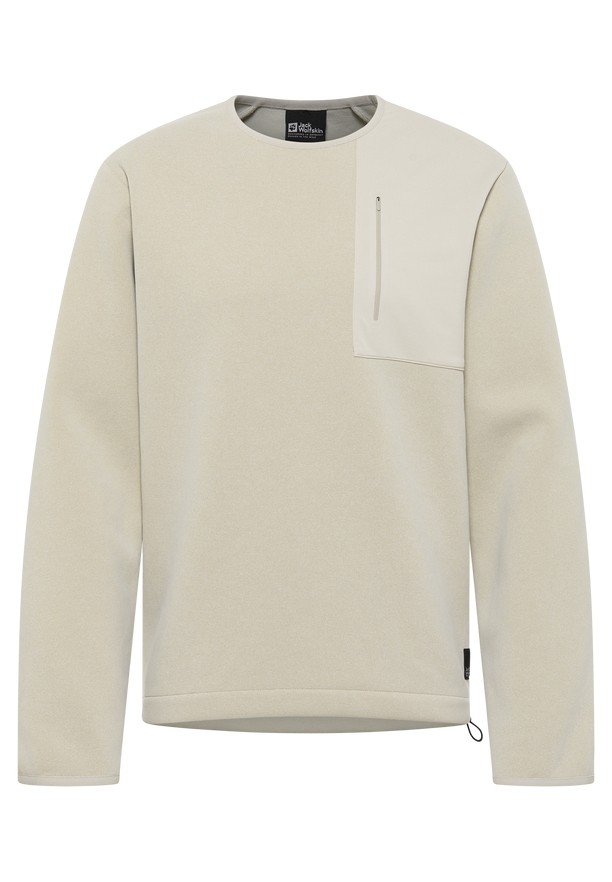Beige Jack Wolfskin Wanderest Pullover Men Jumpers | 82831634