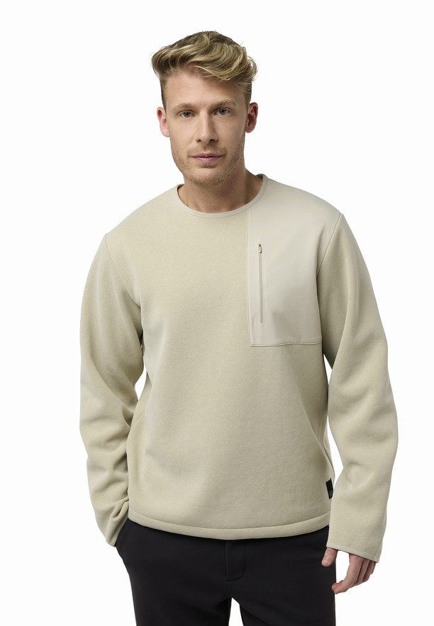 Beige Jack Wolfskin Wanderest Pullover Men Jumpers | 82831634