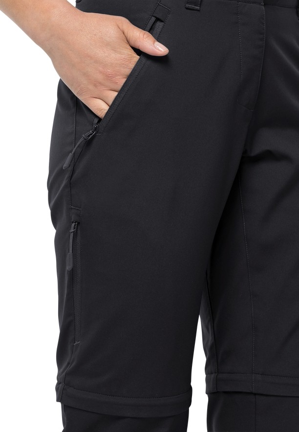 Black Jack Wolfskin Active Track Zip Off Women Hiking Pants | 35278908