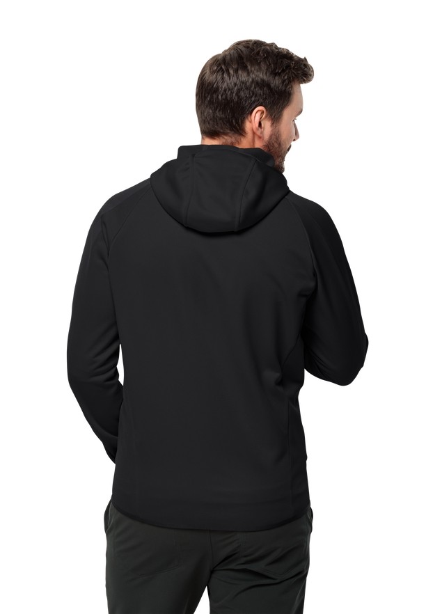 Black Jack Wolfskin Alpgrat Hooded Fz Men Fleece Jackets | 35969660