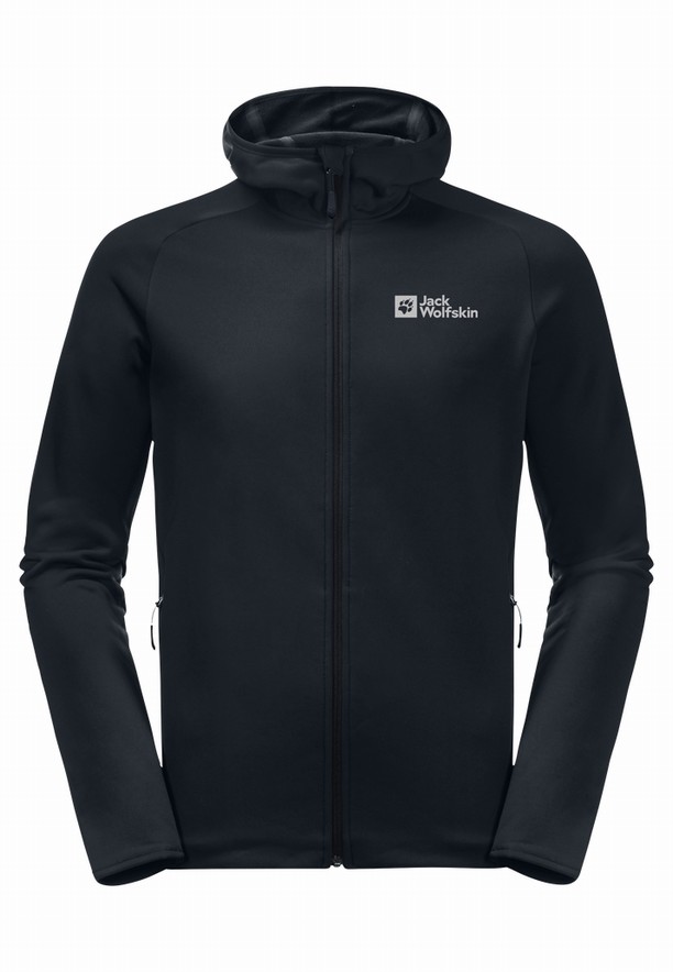 Black Jack Wolfskin Baiselberg Hooded Fz Men Fleece Jackets | 44519554