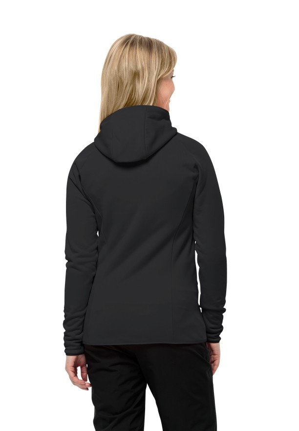Black Jack Wolfskin Baiselberg Hooded Fz Women Fleece Jackets | 50608904