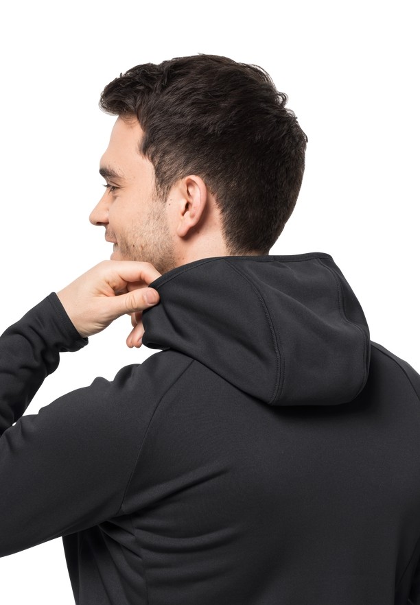 Black Jack Wolfskin Baiselberg Hooded Fz Men Fleece Jackets | 18671526