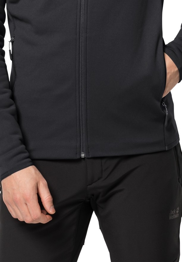Black Jack Wolfskin Baiselberg Hooded Fz Men Fleece Jackets | 18671526