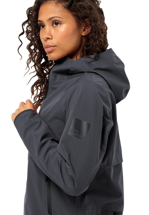 Black Jack Wolfskin Bike Commute Mono Women Rain Jackets | 61142917