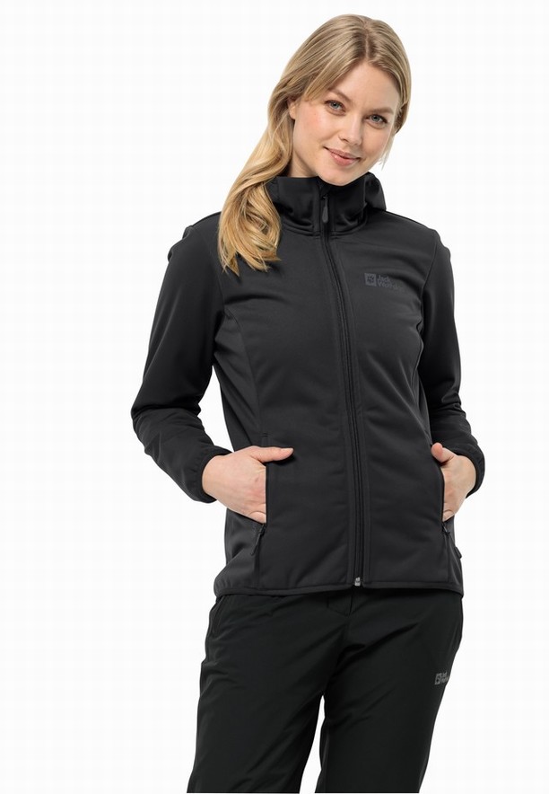 Black Jack Wolfskin Bornberg Hoody Women Jackets | 31194250