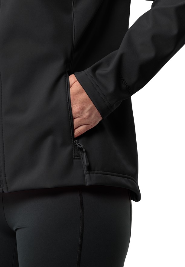 Black Jack Wolfskin Bornberg Hoody Women Softshell Jackets | 80340945