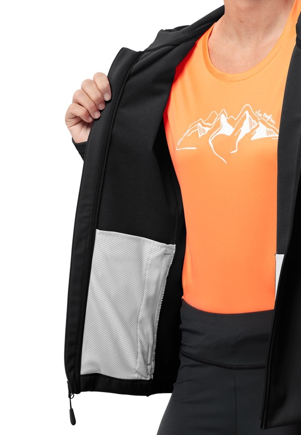 Black Jack Wolfskin Bornberg Hoody Women Softshell Jackets | 80340945