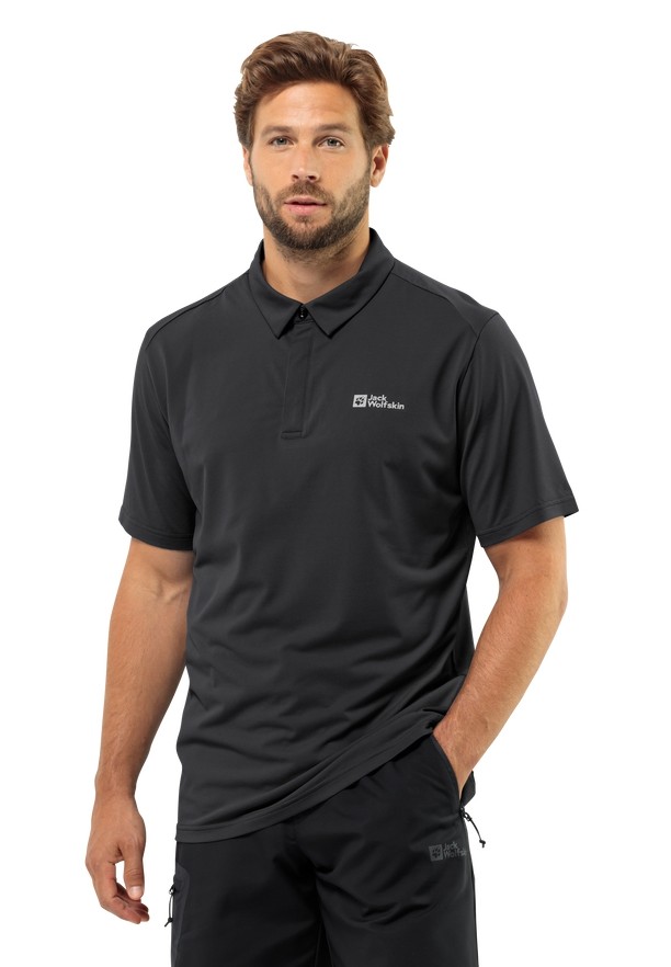 Black Jack Wolfskin Delgami Men Polo Shirts | 57406232