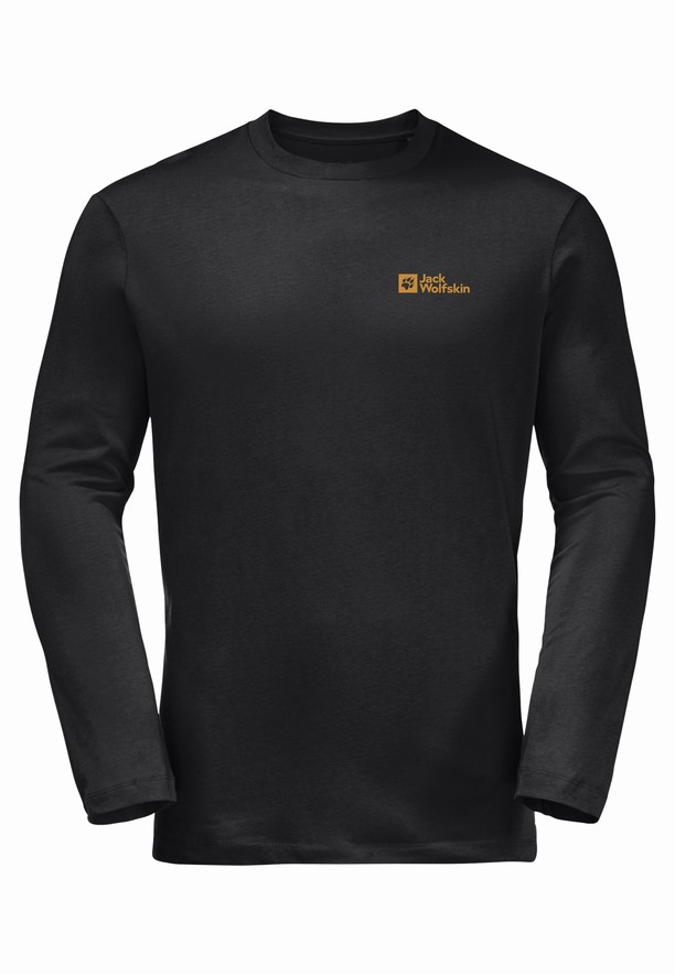 Black Jack Wolfskin Essential Longsleeve Men T Shirts | 30283369