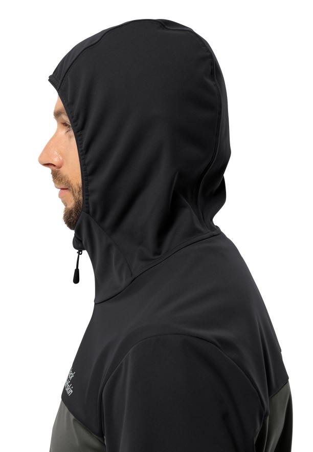 Black Jack Wolfskin Feldberg Hoody Men Softshell Jackets | 95082372