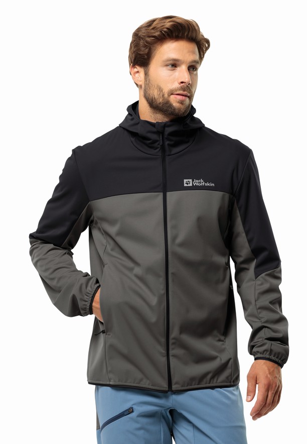 Black Jack Wolfskin Feldberg Hoody Men Softshell Jackets | 95082372