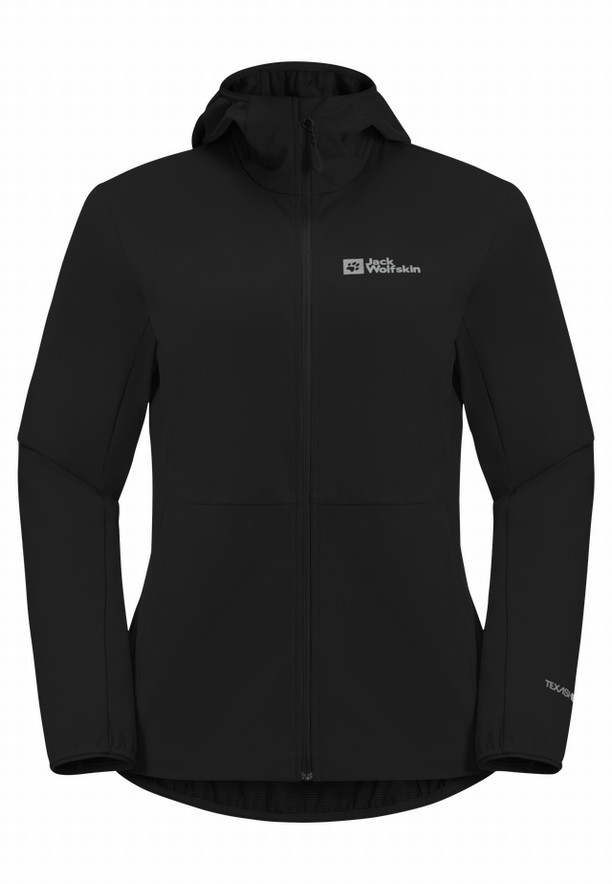 Black Jack Wolfskin Feldberg Hoody Women Softshell Jackets | 17148948