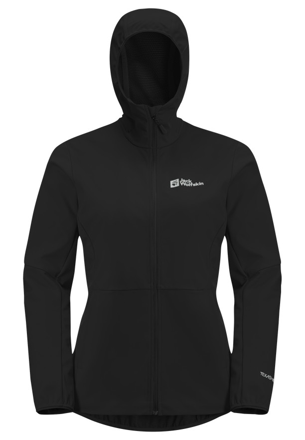 Black Jack Wolfskin Feldberg Hoody Women Softshell Jackets | 17148948