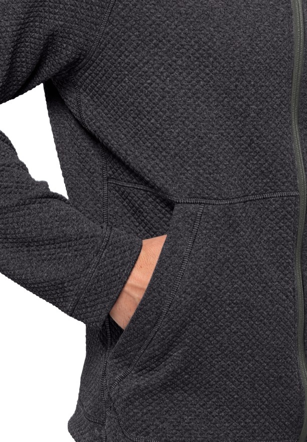 Black Jack Wolfskin Fernweh Hooded Men Fleece Jackets | 60469717