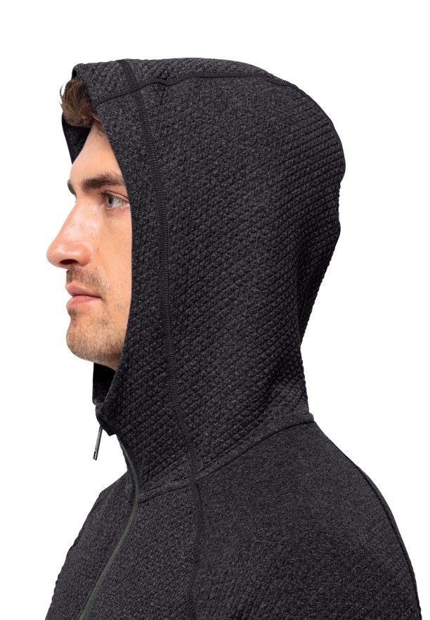 Black Jack Wolfskin Fernweh Hooded Men Fleece Jackets | 60469717