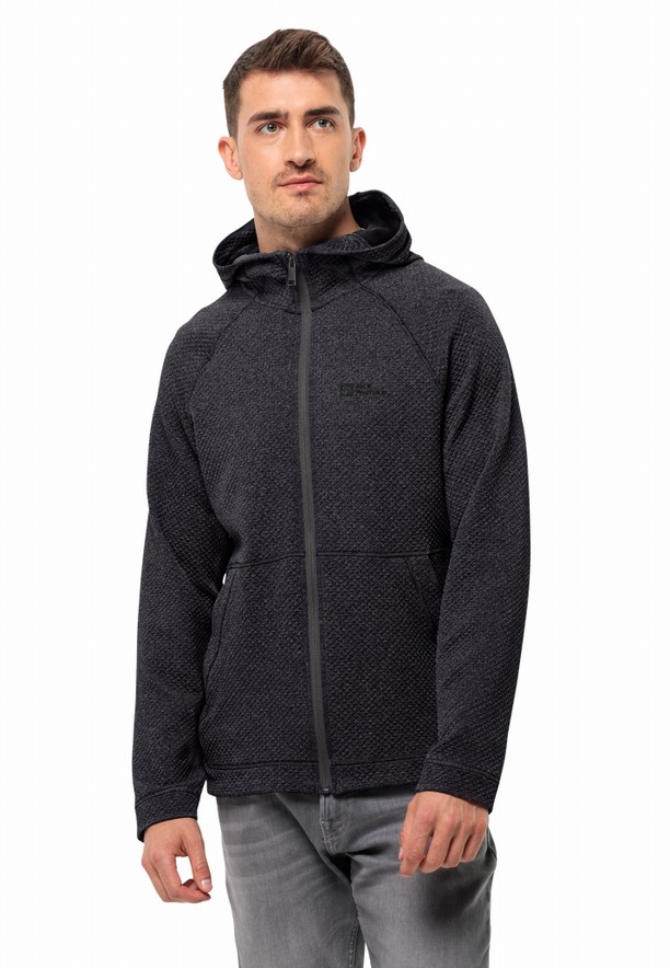 Black Jack Wolfskin Fernweh Hooded Men Fleece Jackets | 60469717