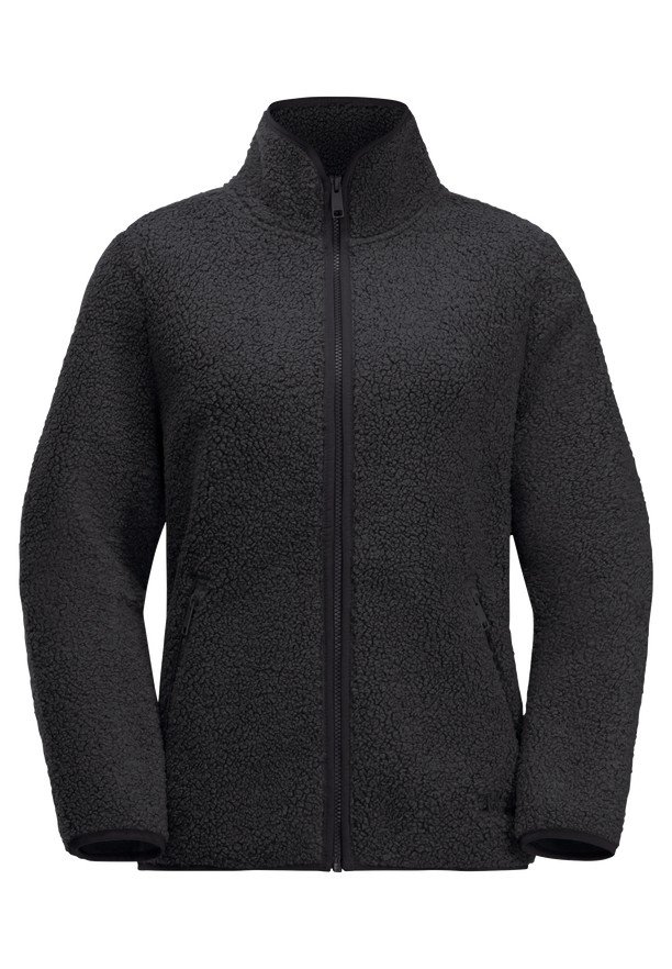 Black Jack Wolfskin High Curl Women Fleece Jackets | 40657390