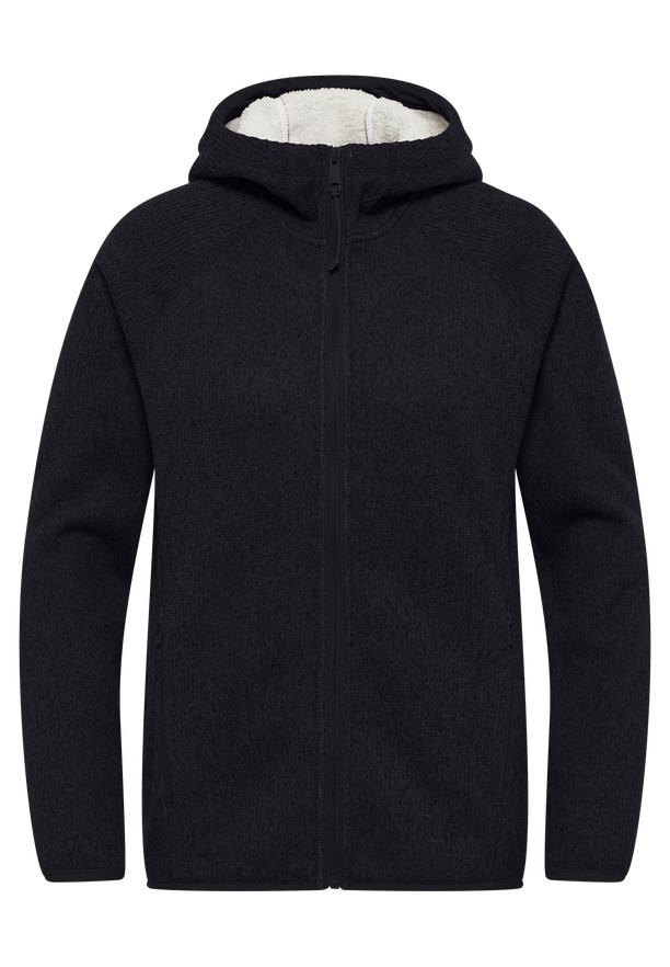 Black Jack Wolfskin Kaminfeuer Hooded Women Fleece Jackets | 40564804