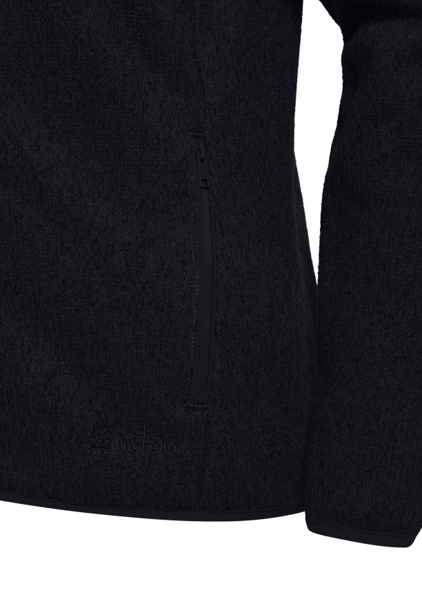 Black Jack Wolfskin Kaminfeuer Hooded Women Fleece Jackets | 40564804