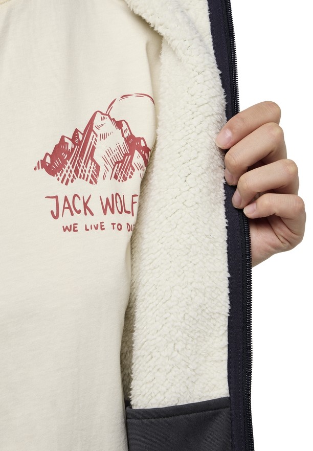 Black Jack Wolfskin Kaminfeuer Hooded Women Fleece Jackets | 40564804