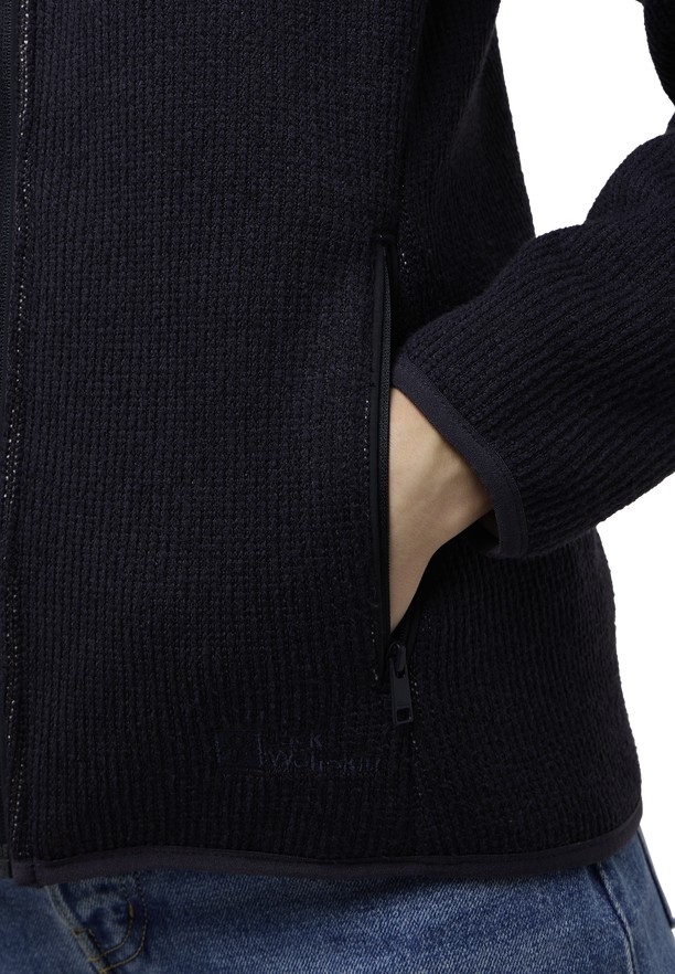Black Jack Wolfskin Kaminfeuer Hooded Women Fleece Jackets | 40564804