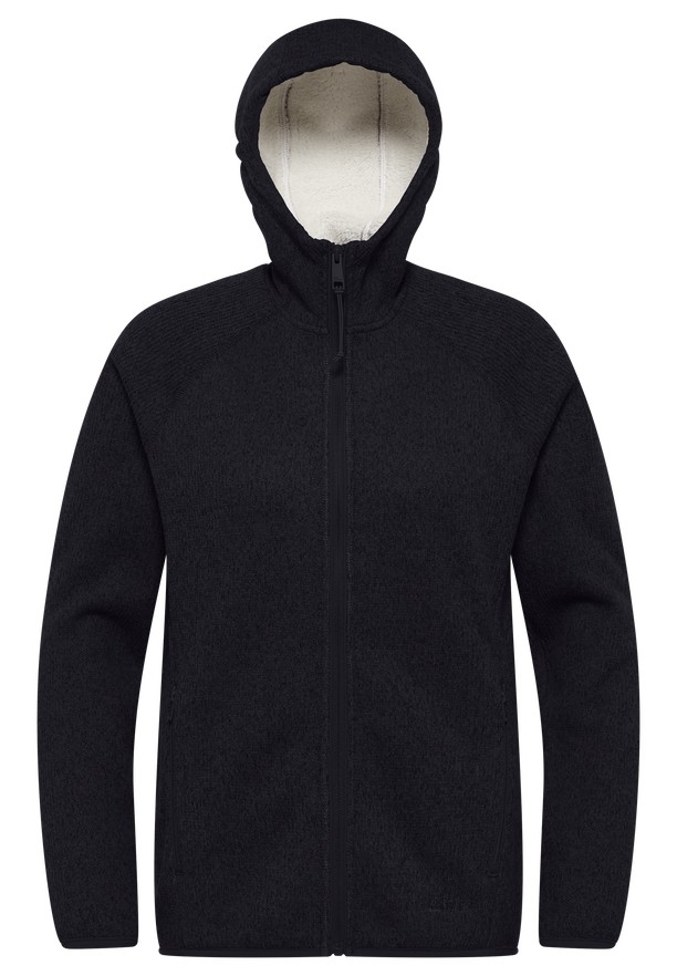 Black Jack Wolfskin Kaminfeuer Hooded Women Fleece Jackets | 40564804