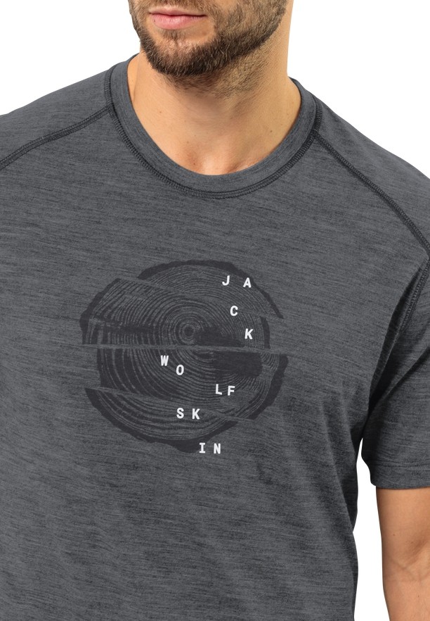 Black Jack Wolfskin Kammweg Graphic S/s Men T Shirts | 64075772