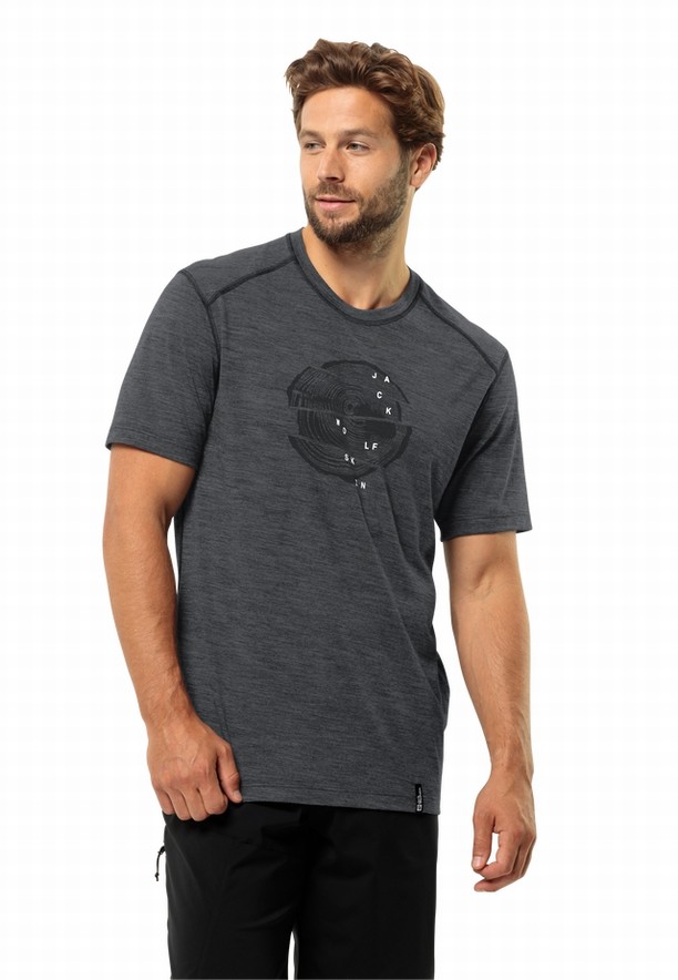 Black Jack Wolfskin Kammweg Graphic S/s Men T Shirts | 64075772