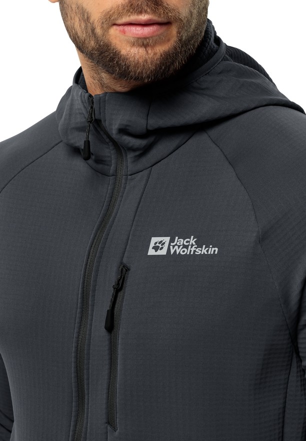 Black Jack Wolfskin Kolbenberg Hooded Fz Men Fleece Jackets | 70588116