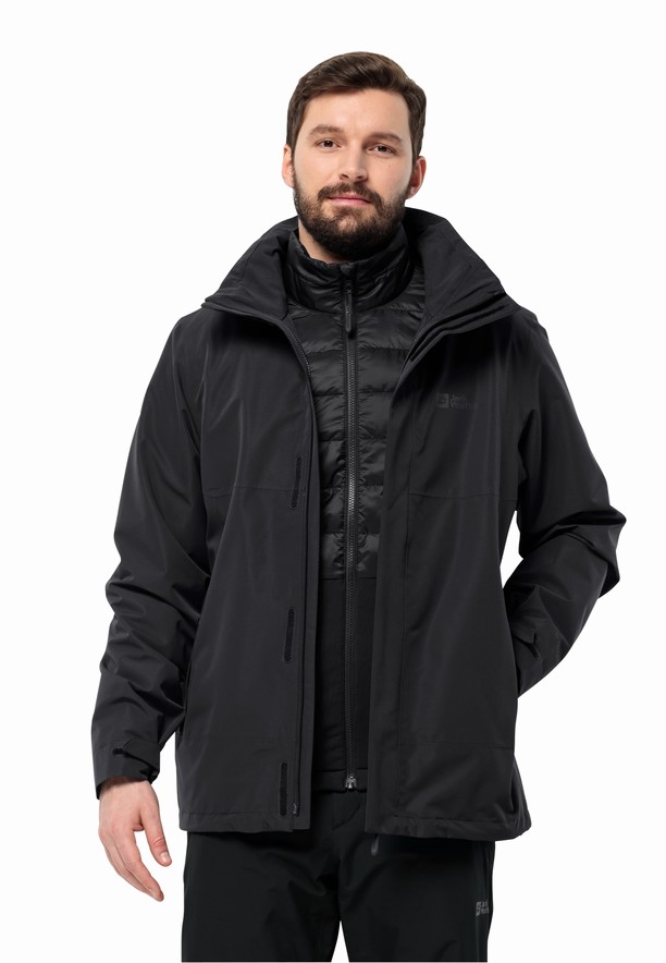 Black Jack Wolfskin Luntal 3in1 Men Jackets | 22235563