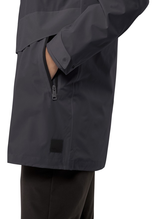 Black Jack Wolfskin Mainkai Long Women Rain Jackets | 81534525