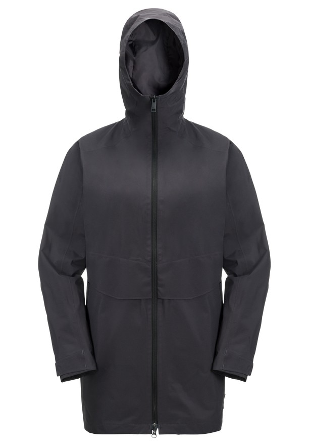 Black Jack Wolfskin Mainkai Long Women Rain Jackets | 81534525