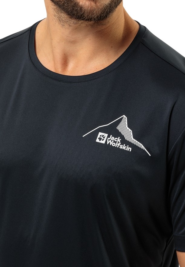 Black Jack Wolfskin Peak Graphic Men T Shirts | 24730477