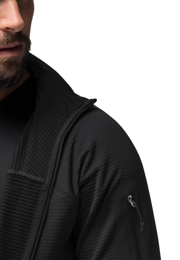 Black Jack Wolfskin Prelight Fz Men Fleece Jackets | 32396263