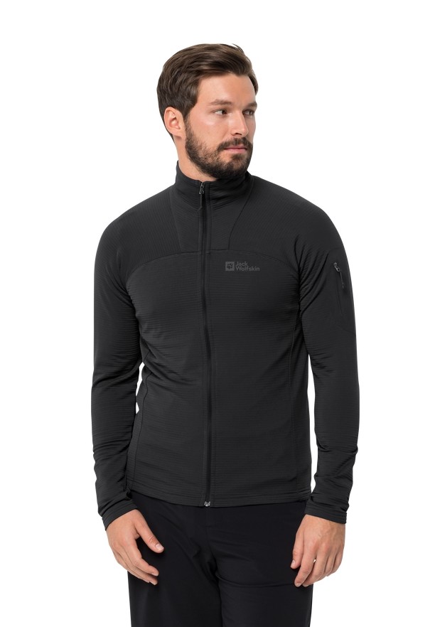 Black Jack Wolfskin Prelight Fz Men Fleece Jackets | 32396263