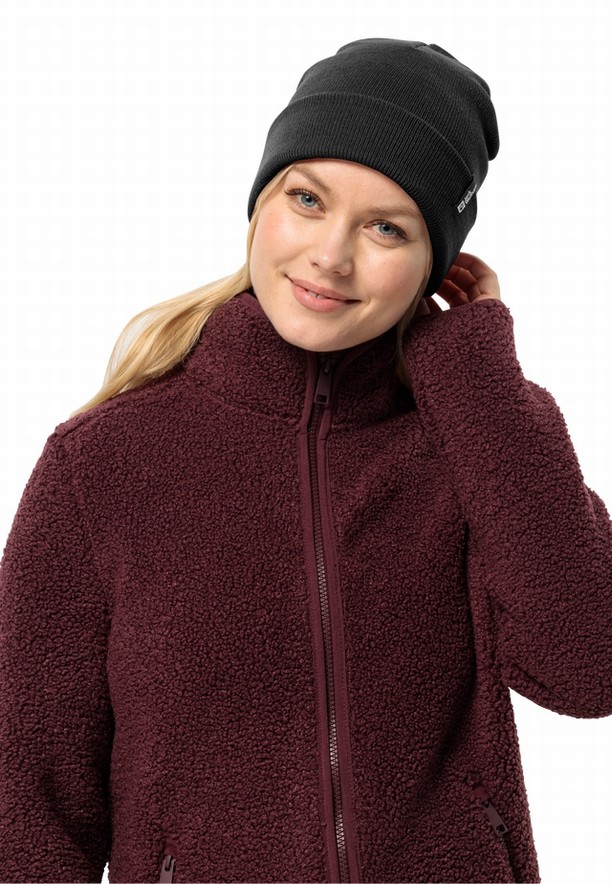 Black Jack Wolfskin Rib Men Beanie | 15169957