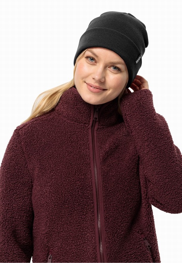 Black Jack Wolfskin Rib Women Beanie | 54449042