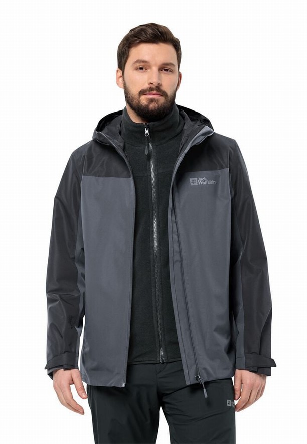 Black Jack Wolfskin Taubenberg 3in1 Men Jackets | 24177028