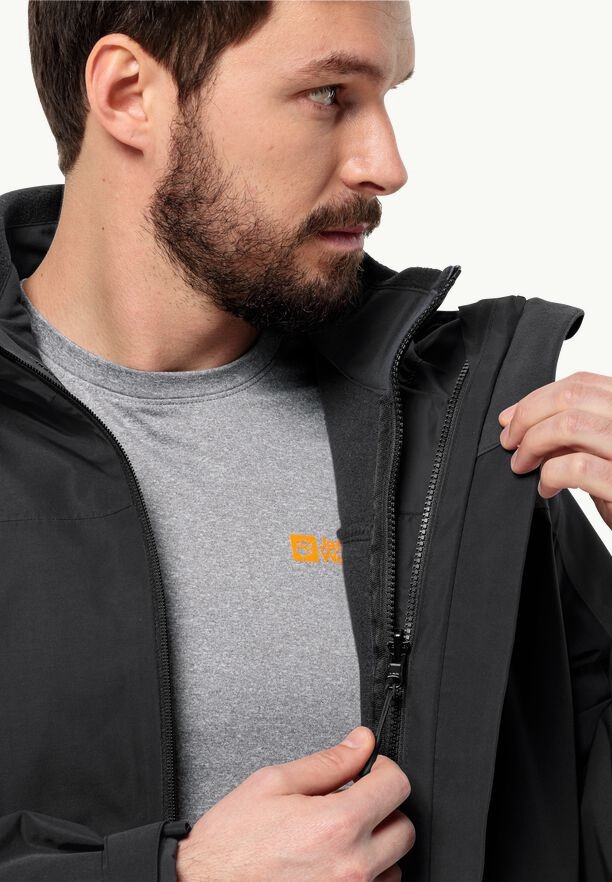 Black Jack Wolfskin Taubenberg 3in1 Men Jackets | 65170890