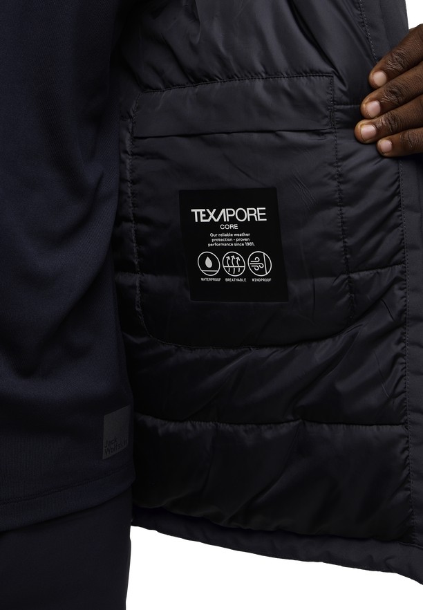 Black Jack Wolfskin Tempeltor Men Rain Jackets | 47355302