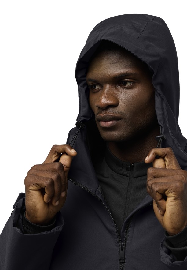 Black Jack Wolfskin Tempeltor Men Rain Jackets | 47355302