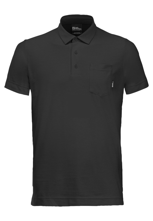 Black Jack Wolfskin Terral Men Polo Shirts | 44890436