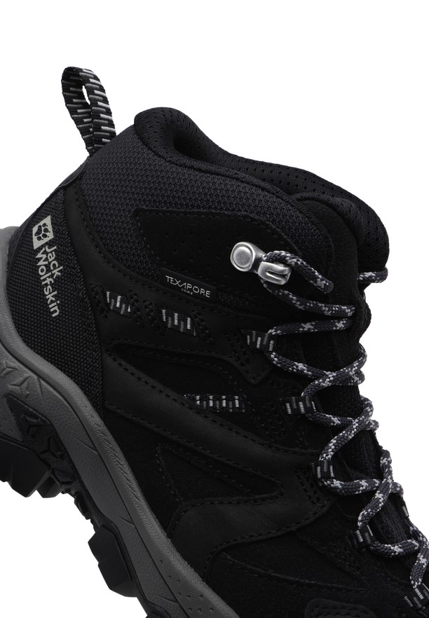 Black Jack Wolfskin Vojo Tour Lt Texapore Mid Women Hiking Shoes | 26417439