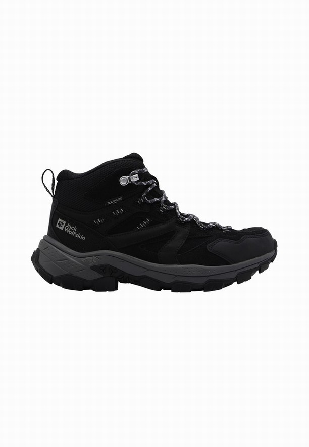 Black Jack Wolfskin Vojo Tour Lt Texapore Mid Women Hiking Shoes | 26417439