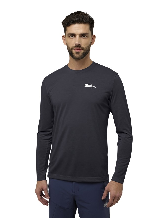 Black Jack Wolfskin Vonnan Ls Men T Shirts | 74950590